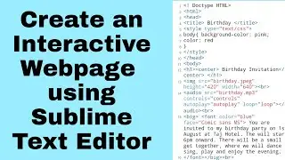 Create a interactive webpage from your mobile - Sublime Text Editor