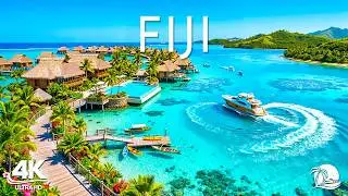 [4K] Fiji 🇫🇯 Turquoise Lagoon, Coral Reefs & Tropical Island Views
