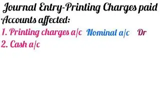 Printing Charges Journal Entry