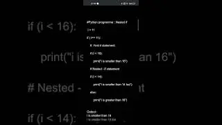 Python Programming : Nested if