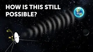 How are the Voyager spacecraft able to transmit radio messages so far?