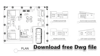 Making 2D floor plan with 4 side elevation II speed build II Auto CAD