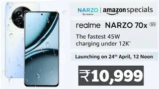Realme Narzo 70X 5G - Official Launch Date India | @ ₹10,999 , 120Hz , 45W, D6100+, 12GB RAM |