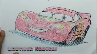 Drawing And Coloring lightning mcqueen cars For Learn kids