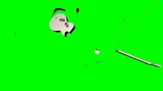 Guitar Model breaking up green screen animation 64bit test 1 s01r02