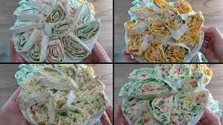 Рулеты из лаваша: 4 разных рецепта начинок (вкусная и простая закуска 👌)
