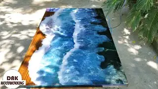 Ocean Resin Art || Wood Projects | DAK Woodworking