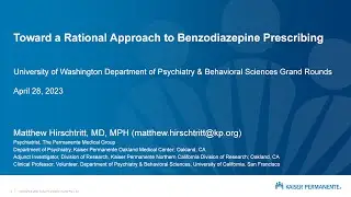 Toward a Rational Approach to Benzodiazepine Prescribing