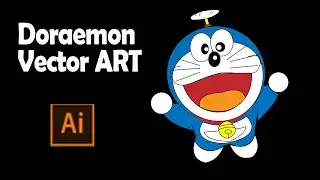 Doremon cartoon vector art illustrator | how to draw doraemon |adobe illustrator || speed art