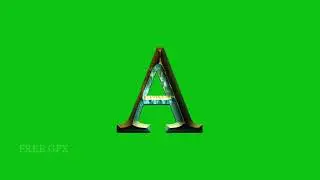 English alphabets 3D animation green screen video,letter A