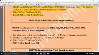 MSc Admission Requirements ।।BUET, KUET, RUET, CUET, DUET, IUT, MUP, MIST, DU।। Rana Nirob