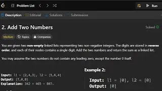 Add Two Numbers - LeetCode Interview Question
