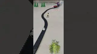 Football ⚽ is bouncing on the railway track and the train is approaching fast. Ball turns to Panda 🐼