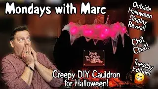Scary af Outdoor Halloween Display REVEAL! Creepy DIY Cauldron! Chit Chat! On a Tuesday :)