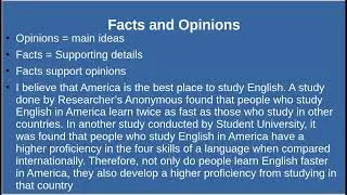 Facts and Opinions in Reading