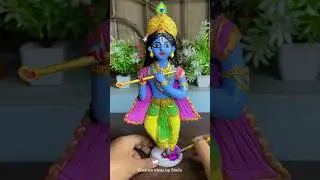 Clay Shri Krishna idol painting 🎨🖌️#shorts