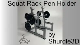 Squat Rack Pen Holder 3D Printed by Shurdle3D