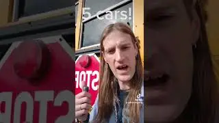 Cars Running School Bus Stop Signs 