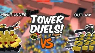 Minigunner VS Outlaw || Tower Duels! (TOWER DEFENSE SIMULATOR ROBLOX)