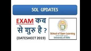 Information Regarding Datesheet for 2019 Examination I SOL