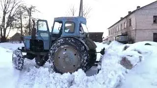Снимаем слой намятого снега