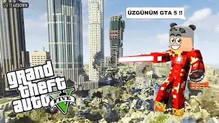 GTA 5 Şehrini Yok Ettim!! Demir Adam Mod - Panda ile Teardown