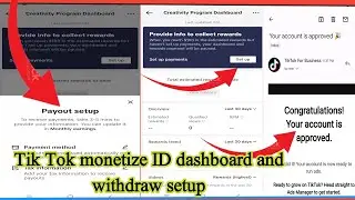 TikTok monetize ID dashboard and withdra setup