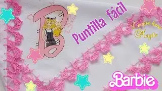 Puntilla fácil - Servilleta de Barbie