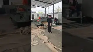 spindleless veneer peeling cutting machine
