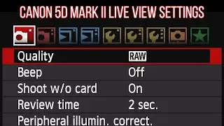 THIS is how I setup my Canon 5d Mark ii Live View