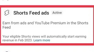 YouTube Shorts Feed Ads Activate Status Check