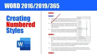 How to CREATE AND EDIT NUMBERED STYLES in Word