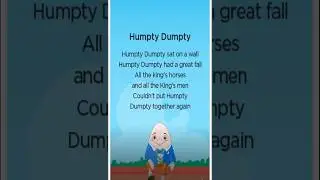 Humpty Dumpty Nursery Rhyme -  Learn From Your Mistakes! #shortvideo #shortsyoutube #shorts