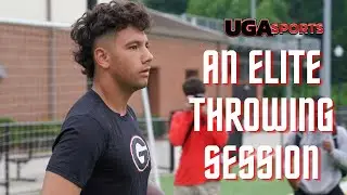 Dylan Raiola leads an ELITE throwing session with Dawg commits and targets