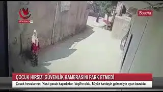 ÇOCUK HIRSIZI GÜVENLİK KAMERASINI FARK ETMEDİ
