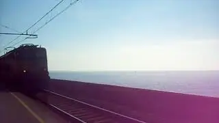 Express Freight Train Zooms Through Cinque Terre, Italy