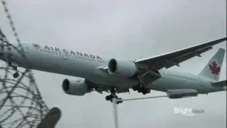 Boeing 777 Air Canada awesome landing LHR HD!!