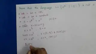 Theory of Computation: Pumping Lemma for CFL - Example3 (0^2^i)