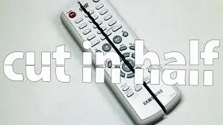 TV remote control cut in half with waterjet