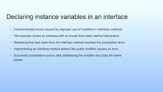 Declaring instance variables in an interface | Lecture 22: Demonstration-IX