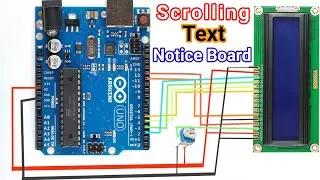 Scrolling Text 16*2 LCD Display without i2c Using Arduino Uno | Running Text Notice Board Projects