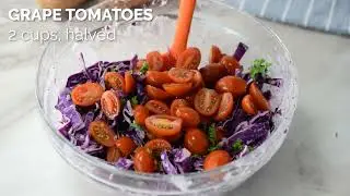 Sweetpotato Wedge and Purple Cabbage Salad with Poppyseed Dressing