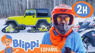 Aventura nevada con Blippi y su moto de nieve | Blippi | Moonbug Kids - Parque en Vivo!