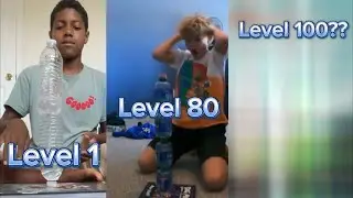 Water Bottle Flip Trick Shots 6 Level *1* To *???* ! MUST WATCH!! Ft. @TrickShotCentral!!