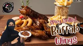 Buffalo Wings Recipe | Tangy Grilled Chicken Wings | How to Make Buffalo Wings in Hot Sauce at Home
