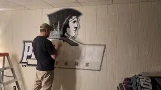 Watch me paint a mural on my basement wall. So easy! Time Lapse Providence College Friar logo