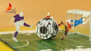 Football 3D model cut Popup Greeting Cards