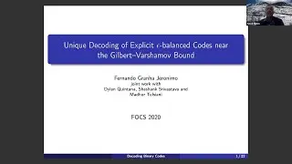 Session 4A - Coding Theory