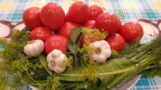 Pickled tomatoes for the winter .