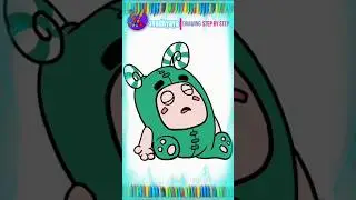how to draw oddbods green zee easy drawing 